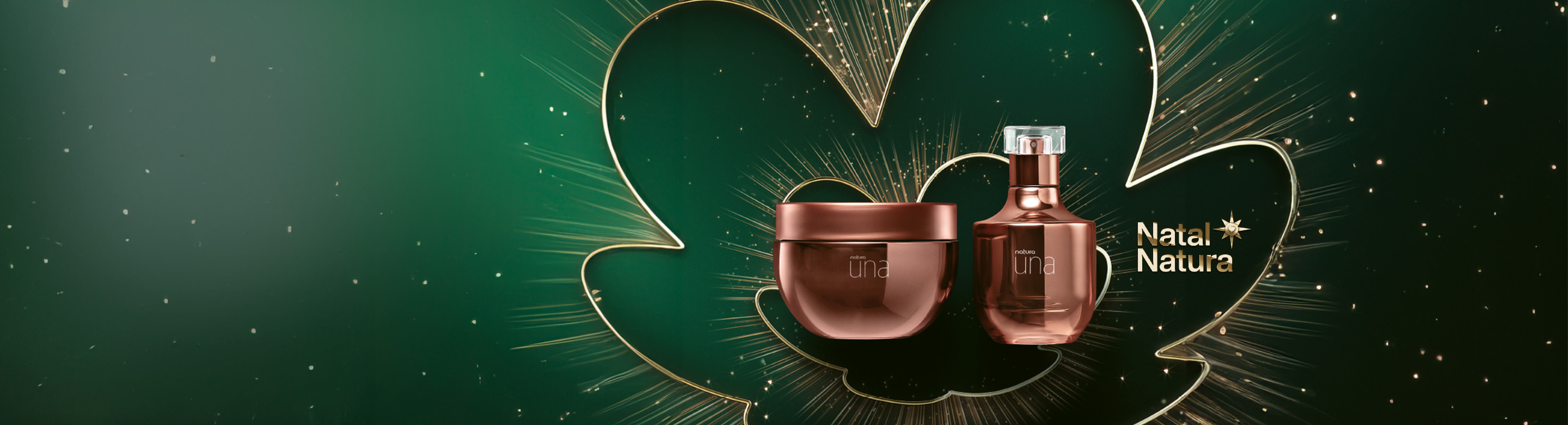 Produtos linha Una Natura com decoração natalina